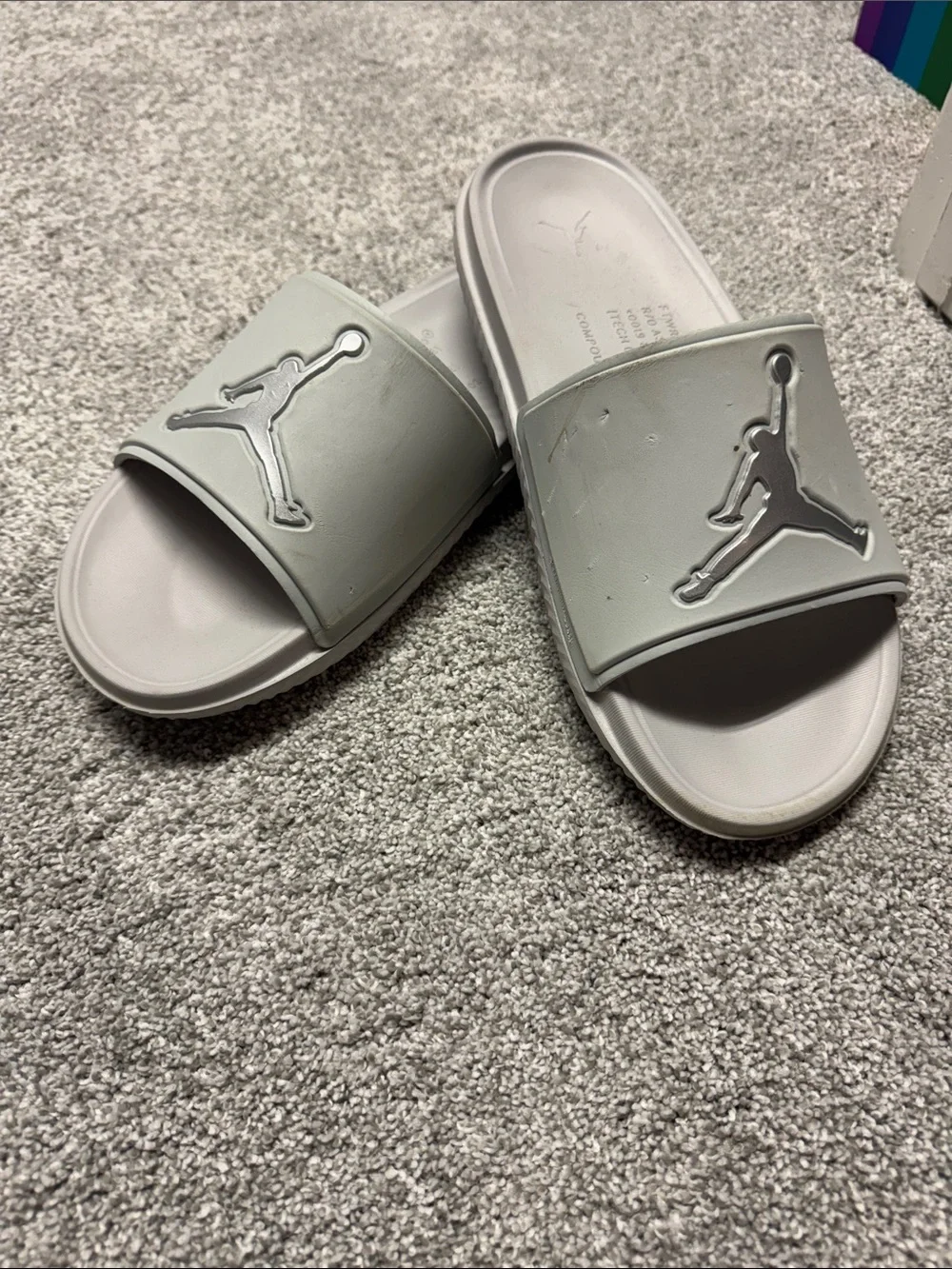 Jordan Slide Sandals in Light Gray